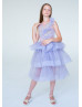 Purple Enchanting Multi-layered Tulle Flower Girl Dress